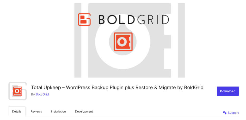 Total Upkeep is a WordPress backup plugin offering automated backups, easy site restoration, and migration features.